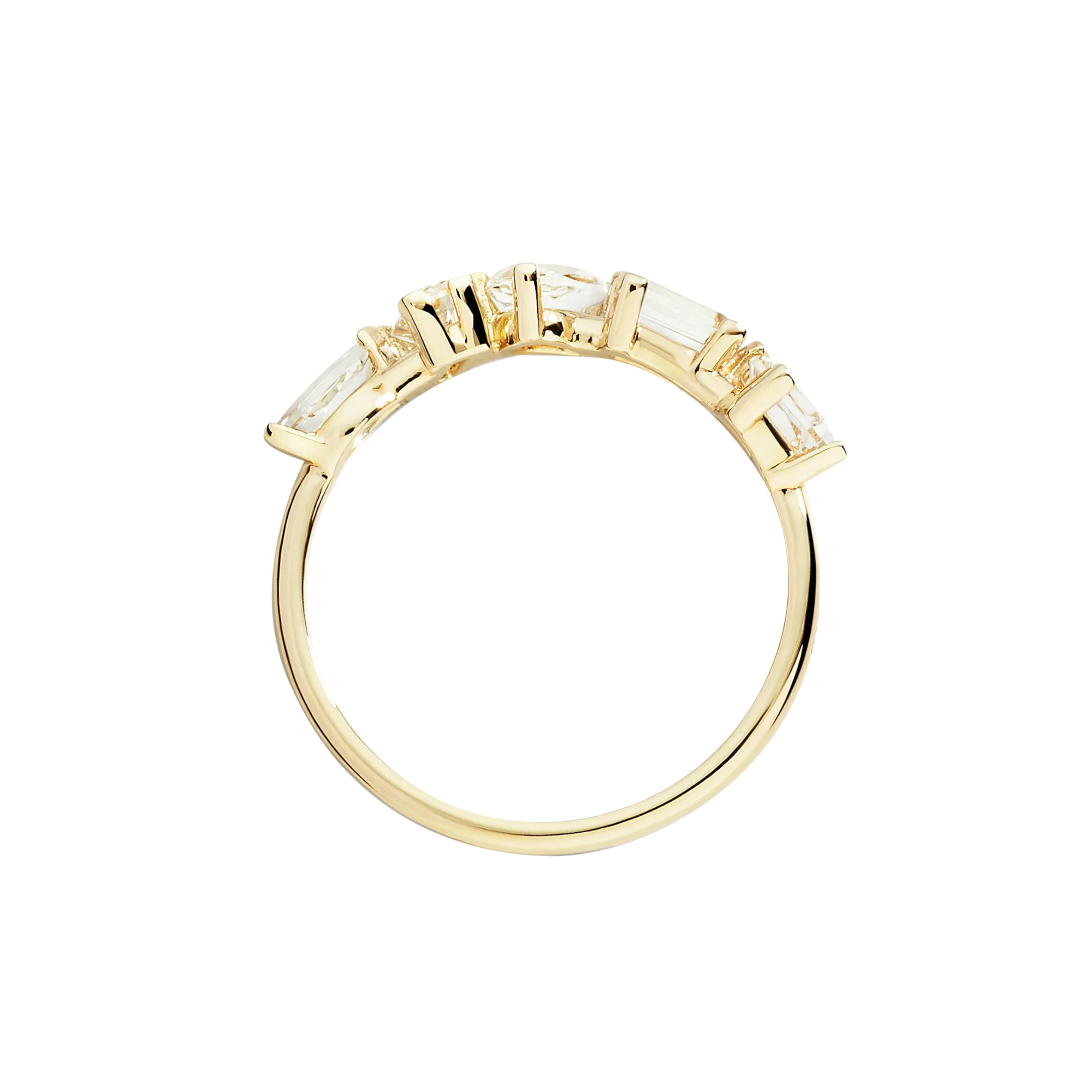 DoDo Halb-Eternity Ring mit Weissen Topasen - DAC5003-FCUTS-TB09G