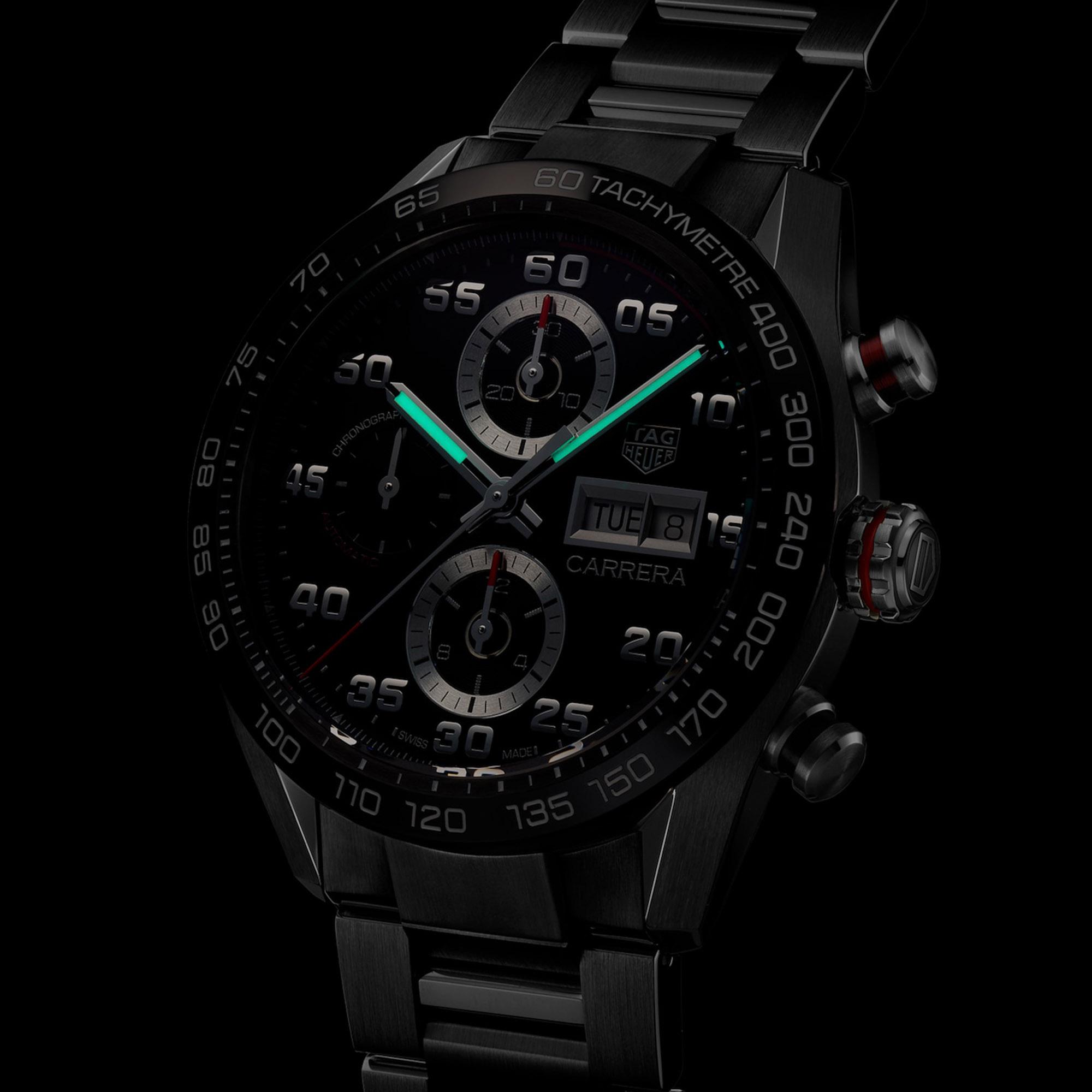Tag heuer black chain watch top