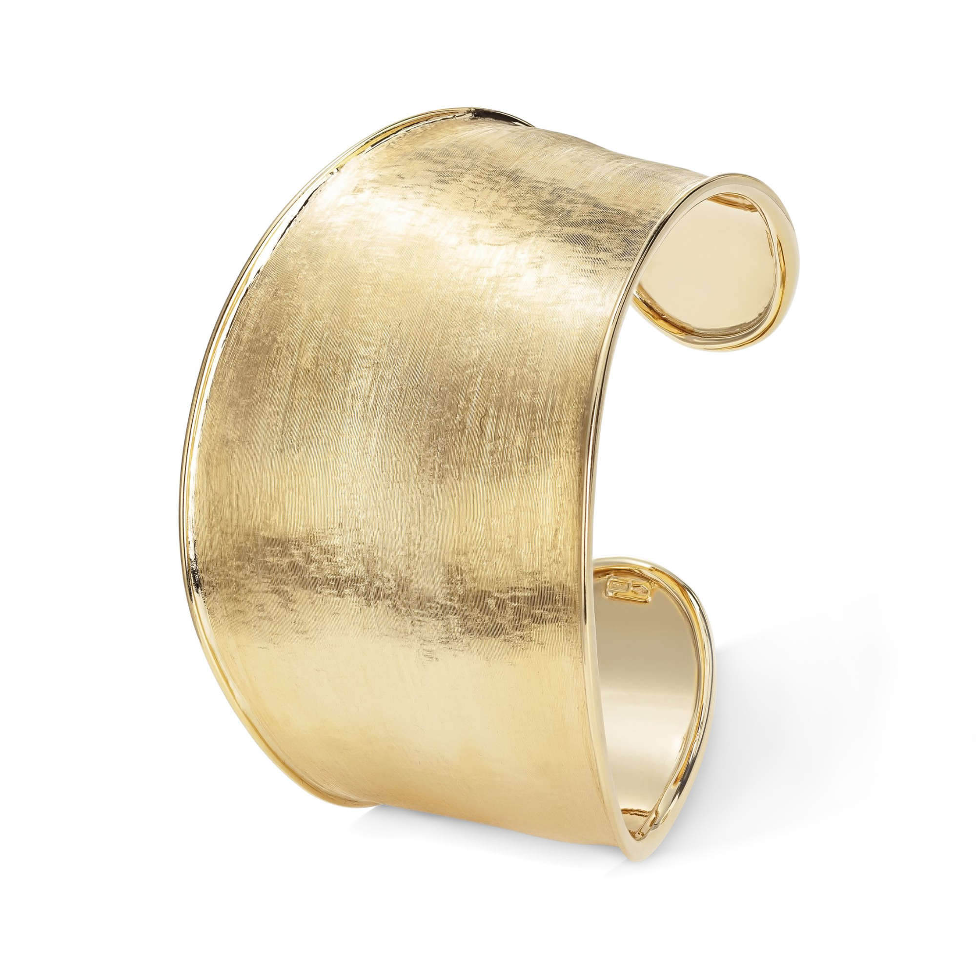 Italienisches 14k Gelbgold Hohl Quadratisches Rohrarmreif Armband 7" 3