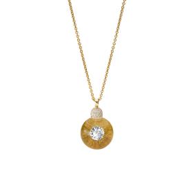 Gelbgold, Halsschmuck, Schmuckwerk Glasklar Anhänger mit Halskette DH586-GG-GG