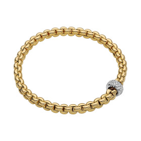 Gelbgold, Armschmuck, FOPE Eka Flex'it Armband mit Diamantpavé, Ref: 72110BX_PB_G_XBX_00L
