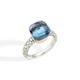 Weißgold, Ringe, Pomellato Nudo Deep Blue klassischer Ring, Ref: PAC0040O6WHRB0YAV_52
