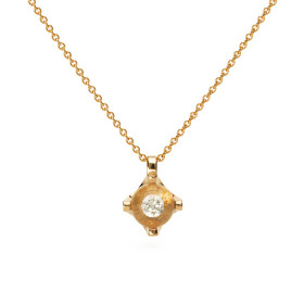 Rotgold, Halsschmuck, Schmuckwerk Anhänger Glasklar mit Halskette CH177-RG