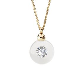 Rotgold, Halsschmuck, Schmuckwerk Anhänger Glasklar mit Halskette DH5207-RG-GW