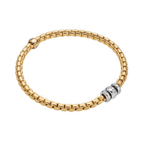 Gelbgold, Armschmuck, FOPE Eka Flex'it Armband mit Diamantpavé, Ref: 73101B3_PB_G_BBB_00L
