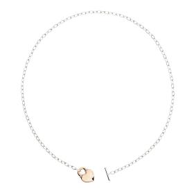 Silber, Halsschmuck, DoDo Halskette Herz aus Roségold und Silber DCC5001-HEART-0009A