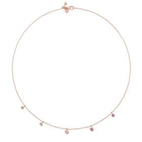 Roségold, Halsschmuck, DoDo Halskette Bollicine DCC3002-BOLLI-MIX9R