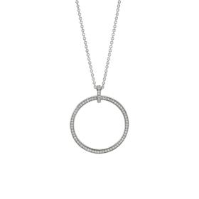 Weißgold, Halsschmuck, Schmuckwerk Anhänger Saturn mit Halskette SH215-WG
