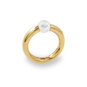Gelbgold, Ringe, Schmuckwerk Glasklar Ring DR277-GG-GW