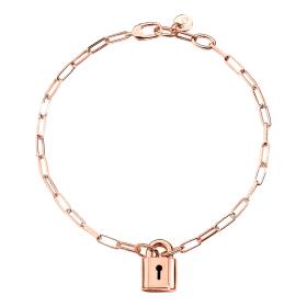 Silber rot/rosé-vergoldet, Armschmuck, DoDo Armband Vorhängeschloss DBC2002-LOCKS-00RAG