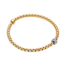 Gelbgold, Armschmuck, FOPE Eka Flex'it Armband mit Diamantpavé, Ref: 73301BX_PB_G_XBX_00L