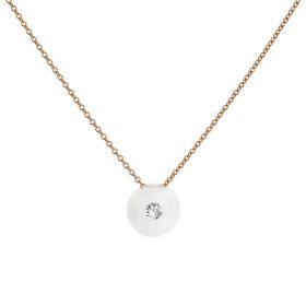 Rotgold, Halsschmuck, Schmuckwerk Halskette Glasklar DH827-RG-GW
