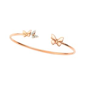 Roségold, Armschmuck, DoDo Manschettenarmband Schmetterling "Precious" DBC2003-BFLYS-DB09R