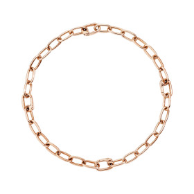 Silber rosévergoldet, Armschmuck, DoDo Armband Essentials mit aufklappbaren Gliedern, Ref: DBC1001-CHAIN-00RAG-L
