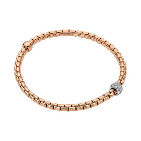 Roségold, Armschmuck, FOPE Eka Flex'it Armband mit Diamantpavé, Ref: 73301BX_PB_R_XBX_00L