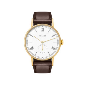 Damenuhr, NOMOS Glashütte Ludwig Gold Emailleweiß Doré, Ref: 216
