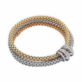         Gelbgold &amp; Roségold &amp; Weißgold, Armschmuck, FOPE Solo Flex'it Armband 65106BX_PB_4_XBX_0XS