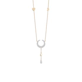 Weißgold, Halsschmuck, Al Coro Mezzaluna Collier NC414R43