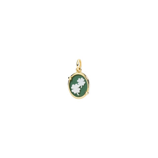 Gelbgold, Halsschmuck, DoDo Vierblättriges Kleeblatt, Ref: DMC5016-CAMEO-VE09G