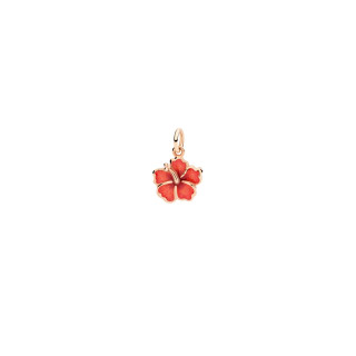 Roségold, Halsschmuck, DoDo Anhänger Hibiskusblüte, Ref: DMC5005-HIBIS-EAR9R