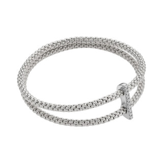 Weißgold, Armschmuck, FOPE Prima doppeltes Mesh-Armband mit Diamantpavé, Ref: 74008BX_BB_B_XBX_00M