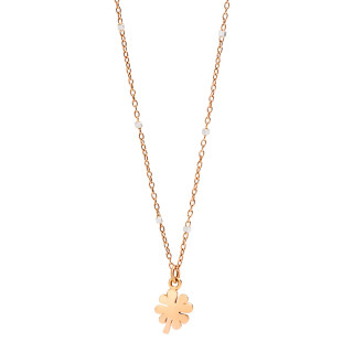 Roségold, Halsschmuck, DoDo Halskette Mini-Kleeblatt, Ref: DCB9004-FOURX-0009R