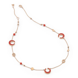 Roségold, Halsschmuck, Al Coro Mezzaluna Collier, Ref: NC1510COR45