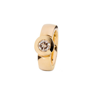 Rotgold, Ringe, Jochen Pohl Brillantring, Ref: 600XXS-RG-Brill.-0,92ct-braun/vsi