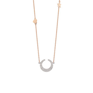 Roségold, Halsschmuck, Al Coro Mezzaluna Collier, Ref: NC8337WR