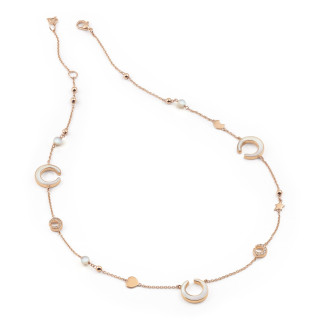 Roségold, Halsschmuck, Al Coro Mezzaluna Collier, Ref: NC1510MOR45