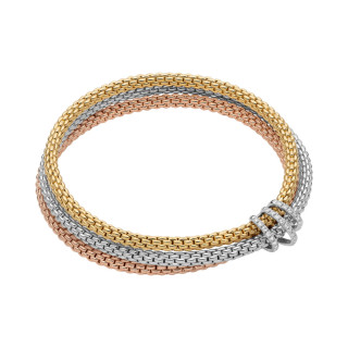 Gelbgold &amp;amp; Roségold &amp;amp; Weißgold, Armschmuck, FOPE Prima Flex'it Armband, Ref: 75108BX_PB_4_XBX_00S