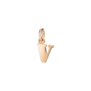 Roségold, Halsschmuck, DoDo Anhänger Buchstabe V, Ref: DMB2025-LETVL-0009R
