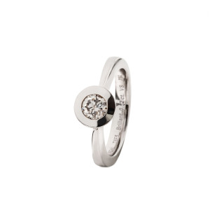 Weißgold, Ringe, Jochen Pohl Brillantring, Ref: T6F5-WG-Brill.-0,52ct-getönt/vsi
