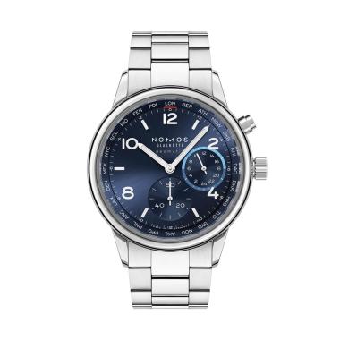 Unisex, Automatik, NOMOS Glashütte Club Sport Neomatik Weltzeit blau