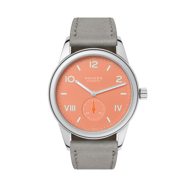 Damen- und Herrenuhr, Handaufzug, NOMOS Glashütte Club Campus cream coral
