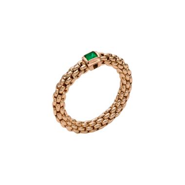 Ringe, Roségold, FOPE Souls Flex'it Ring mit Smaragd