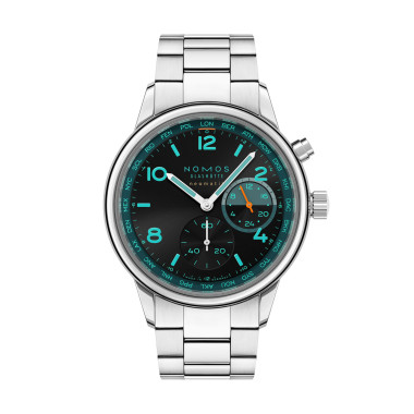 Automatik, Damen- und Herrenuhr, NOMOS Glashütte Club Sport Neomatik Weltzeit Trace