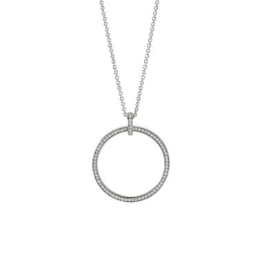 Halsschmuck, Weißgold, Schmuckwerk Anhänger Saturn mit Halskette