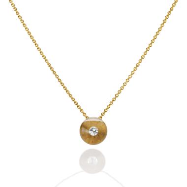 Halsschmuck, Gelbgold, Schmuckwerk Halskette Glasklar