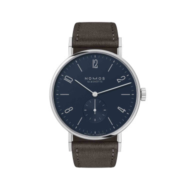 Handaufzug, Damen- und Herrenuhr, NOMOS Glashütte Tangente 38 nachtblau