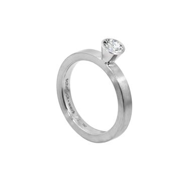 Ringe, Weißgold, Schmuckwerk Alpen Solitairering