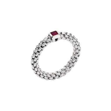 Ringe, Weißgold, FOPE Souls Flex'it Ring mit Rubin