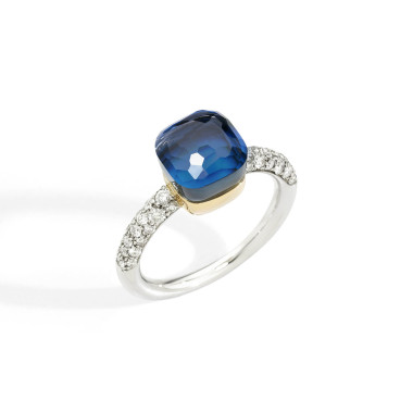         Weißgold, Ringe, Pomellato Nudo Deep Blue kleiner Ring