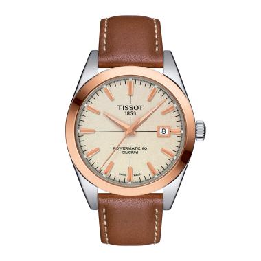 Unisex, Automatik, Tissot Gentleman Powermatic 80 Silicium 18K Goldlünette