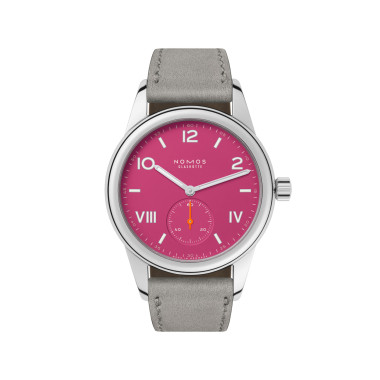 Damen- und Herrenuhr, Handaufzug, NOMOS Glashütte Club Campus deep pink