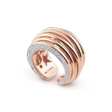 Ringe, Rotgold, Al Coro Mezzaluna Ring