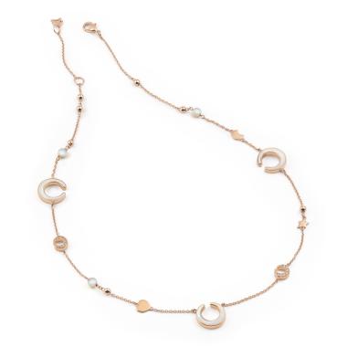 Halsschmuck, Roségold, Al Coro Mezzaluna Collier