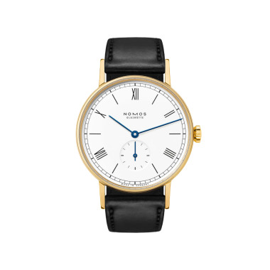         Damenuhr, Handaufzug, NOMOS Glashütte Ludwig Gold Emailleweiß