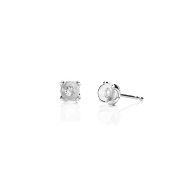 Ohrringe, Platin, Schmuckwerk Glasklar Ohrstecker