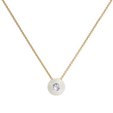 Halsschmuck, Gelbgold, Schmuckwerk Halskette Glasklar